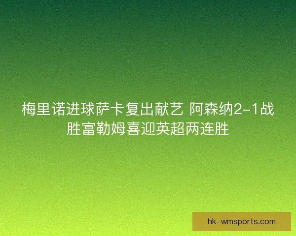 梅里诺进球萨卡复出献艺 阿森纳2-1战胜富勒姆喜迎英超两连胜