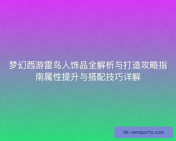 梦幻西游雷鸟人饰品全解析与打造攻略指南属性提升与搭配技巧详解